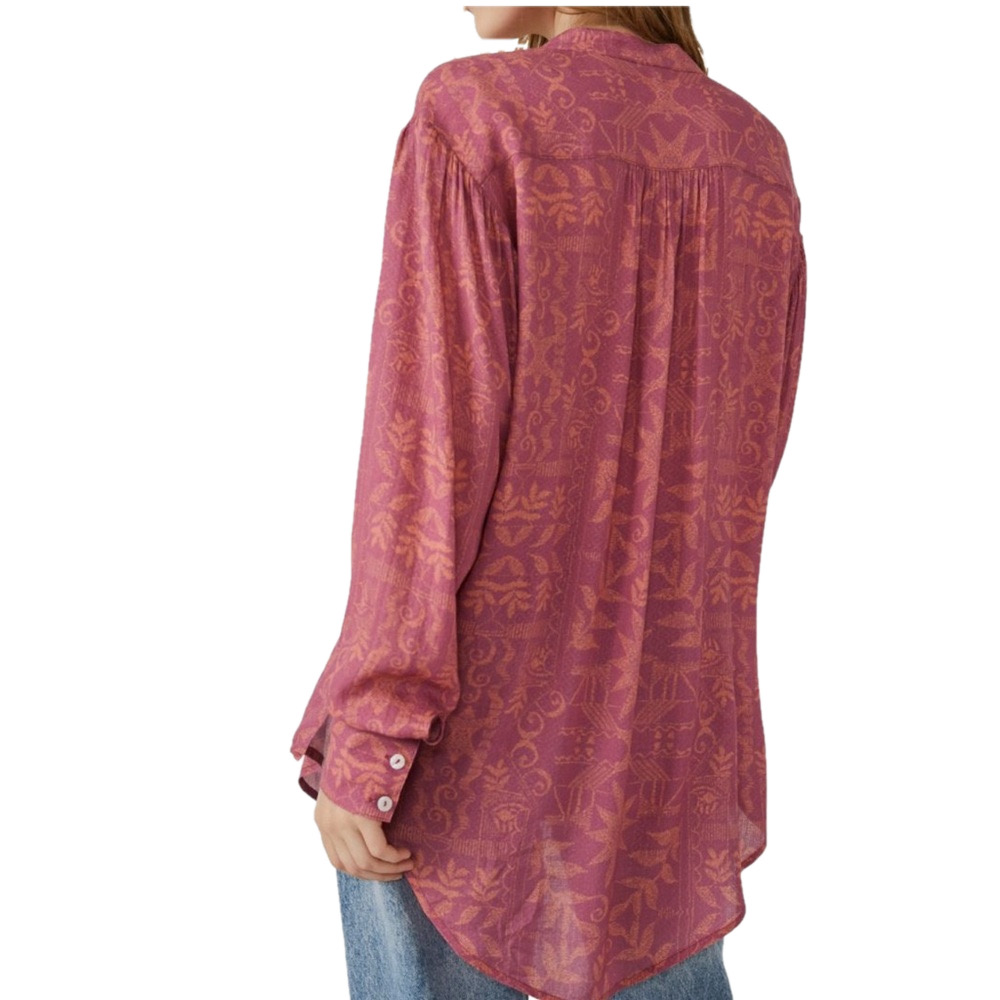 Free People Mia Tunic in Rouge Women's Size S Oversized Boho Cottagecore EUC - Picture 6 of 15